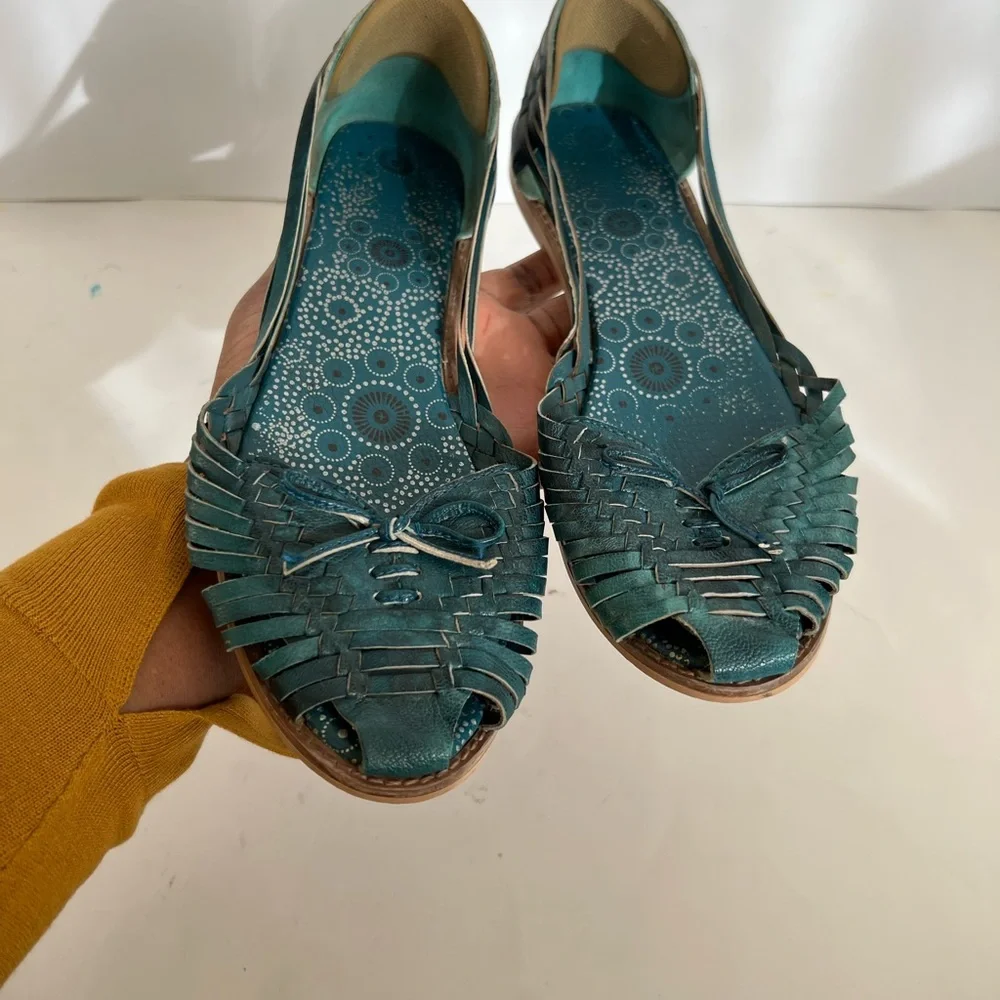 💙 FOREVER 21 💙 Turquoise-Green Sandals - Picture 2 of 5